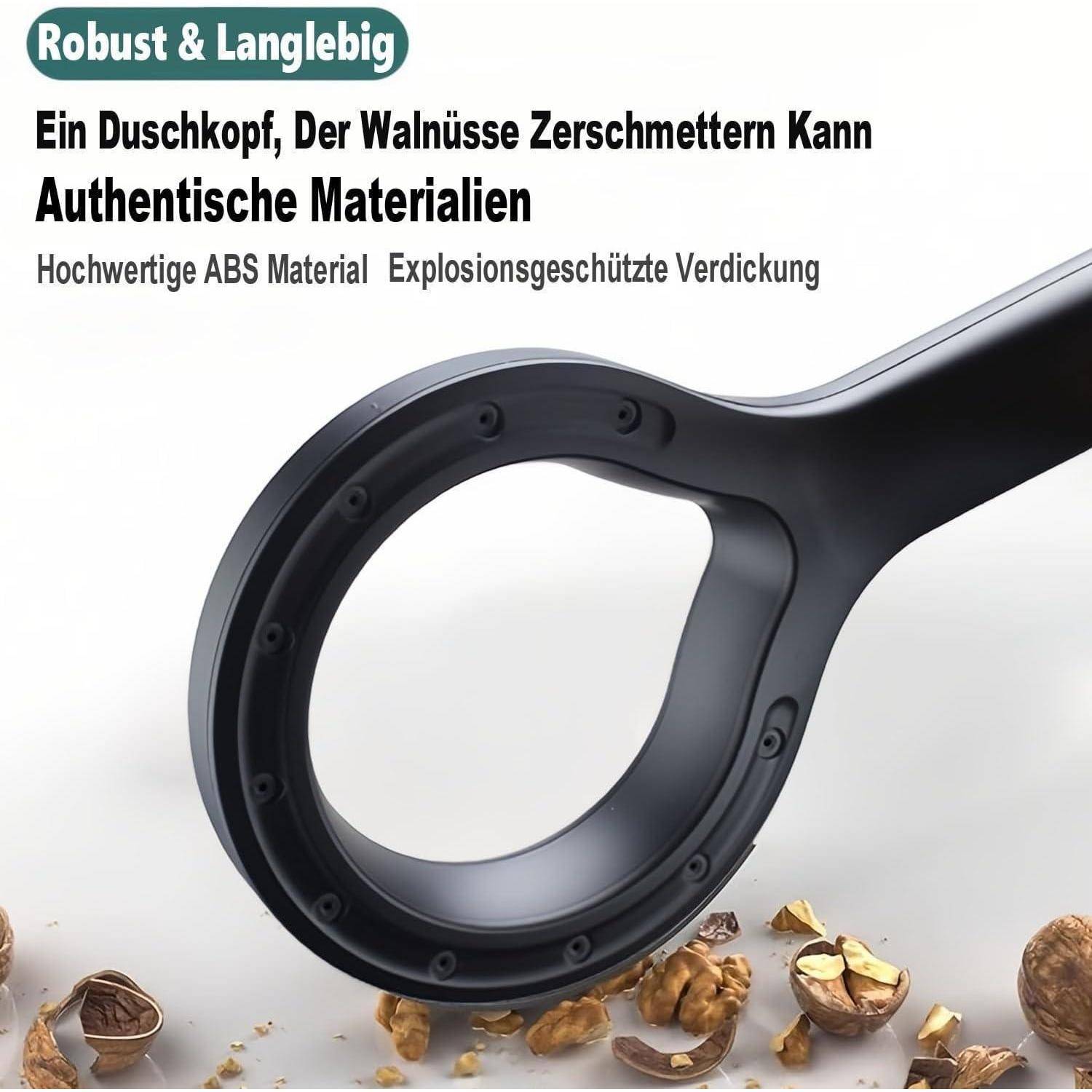Schwarzes Nussknacker-Werkzeug mit Text „Robust & Langlebig