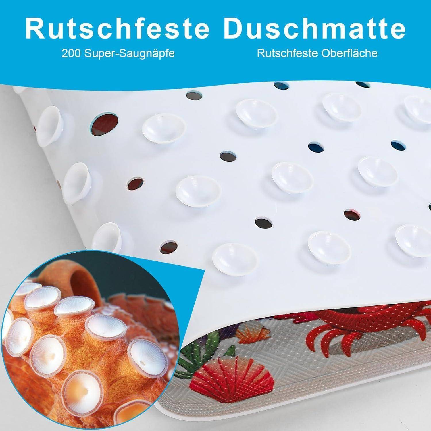 XIYUNTE Baby-Badematte für Badewanne, rutschfeste Kinder-Badematte, 101,6 x 40,6 cm, extra lang, Cartoon-Badematte, rutschfeste Kinder-Duschmatte