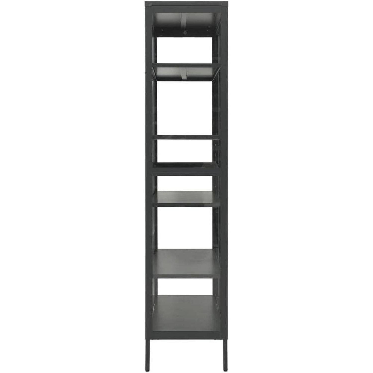 Vitrine Anthrazit 90x40x180 cm Stahl und Gehärtetes Glas