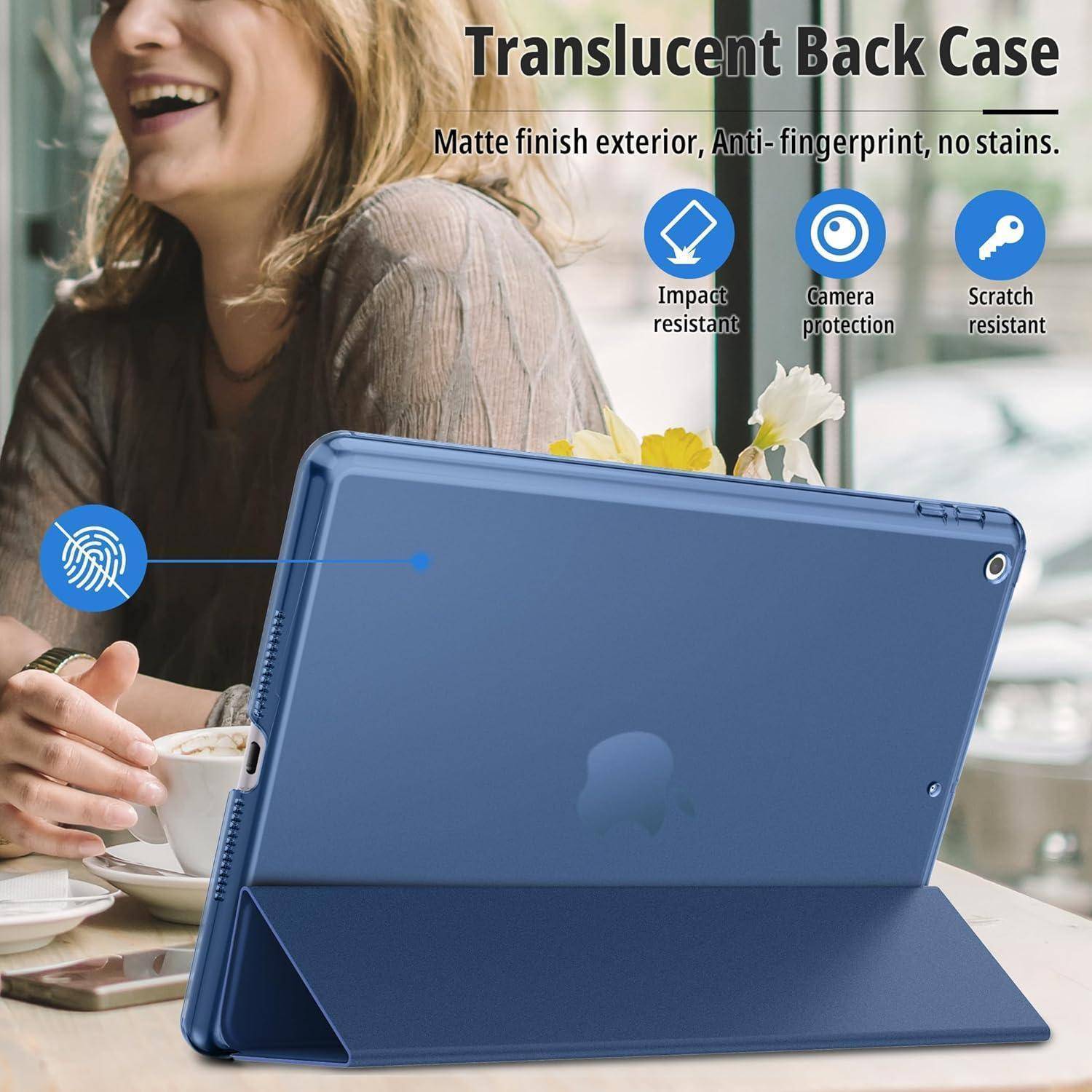 EasyAcc Hülle Kompatibel mit iPad 10.2 Zoll 9. / 8. und 7 Generation, Modell 2021 2020 2019 - Ultradünn Schutzhülle mit Transparenter Rückseite Ab