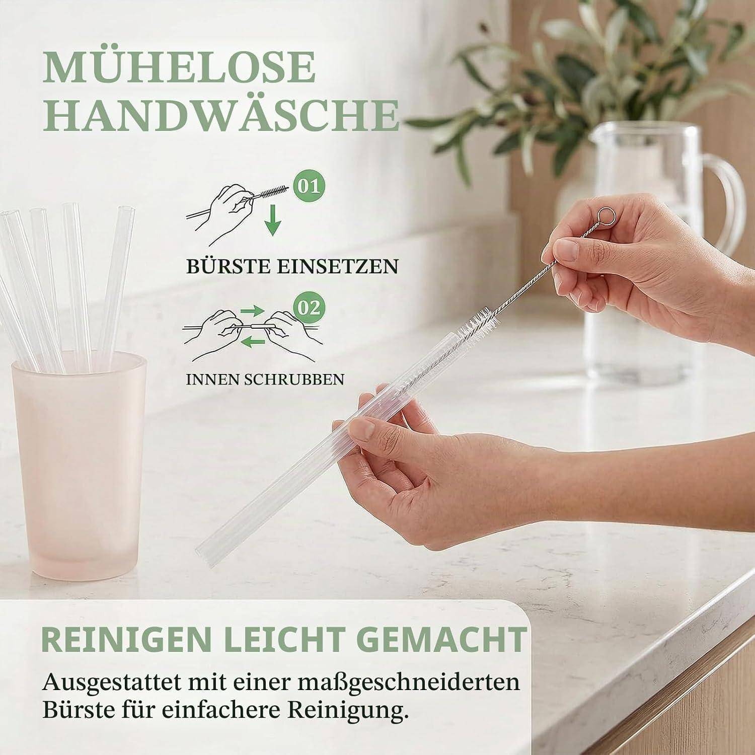 8 Stück Strohhalm für Stanley Cup, 30,5 cm lange Strohhalme mit Reinigungsbürste, Wiederverwendbare, ideal für Stanley Cup 30 oz/40 oz