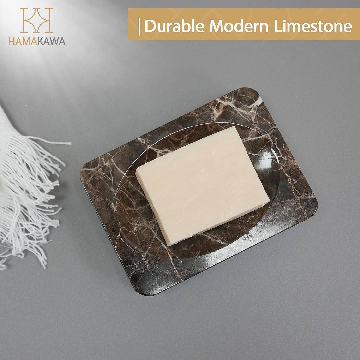 Seifenschale Marmor, Dunkelbraun Seifenschale Rechteckig 12x9 cm, Emperador Dark Schmuckschale Naturstein, Small Soap Dish Dark Brown 12 Cm Rect