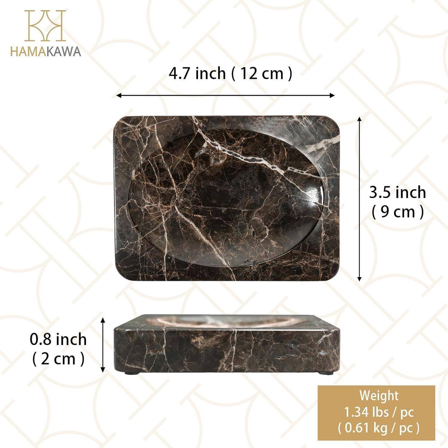 Seifenschale Marmor, Dunkelbraun Seifenschale Rechteckig 12x9 cm, Emperador Dark Schmuckschale Naturstein, Small Soap Dish Dark Brown 12 Cm Rect