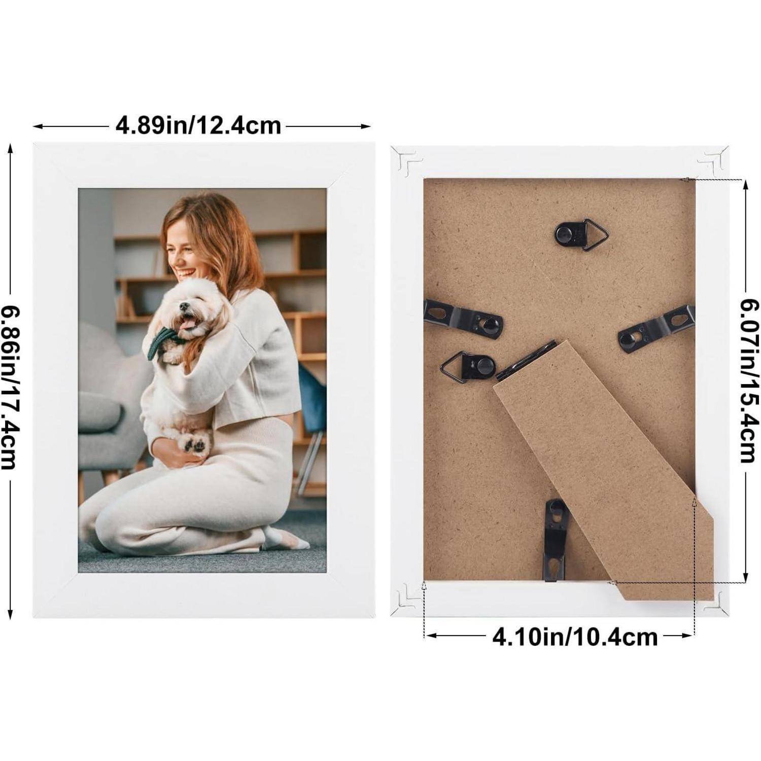 Giftgarden 7 Stück Bilderrahmen Set 10x15 cm für 15x10 Fotos und Bilder, Moderne Weiß Fotorahmen Collage, Wand- oder Tischaufsteller - Geschenk Fre