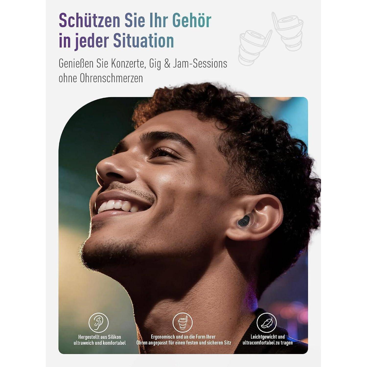Hearprotek Ohrstöpsel Konzert, gehörschutz Ohrenstöpsel-ohrenschutz lärmschutz geräuschunterdrückende für festival flugzeug arbeit musik motorr