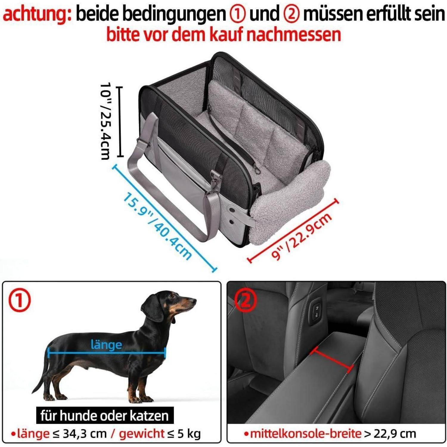 hundesitz Auto kleine Hunde Katzen Transporttasche für Der Gang zum Tierarzt Auto Fugzeuge, Tragetasche Mit Schultergurt & Aufklappbares
