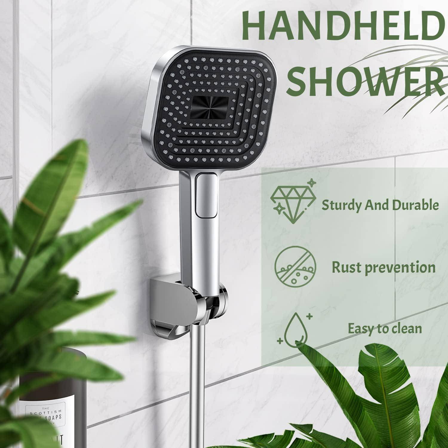 Duschkopf Regendusche Duschbrause Wassersparend Handbrause Druckerhöhend Großer mit 3 Strahlarten Brausekopf Dusche Energie Sparduschkopf Hochdruck