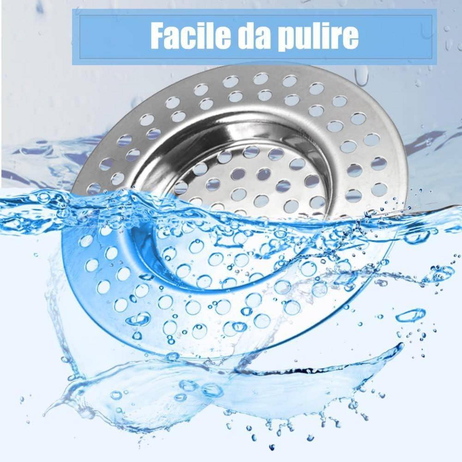 4 Stück Abflusssieb Edelstahl, Löcher Waschbecken Sieb, Abflusssieb Dusche, Waschbecken Sieb aus Edelstahl, Haarsieb Dusche, Abfluss Siebe 75mm