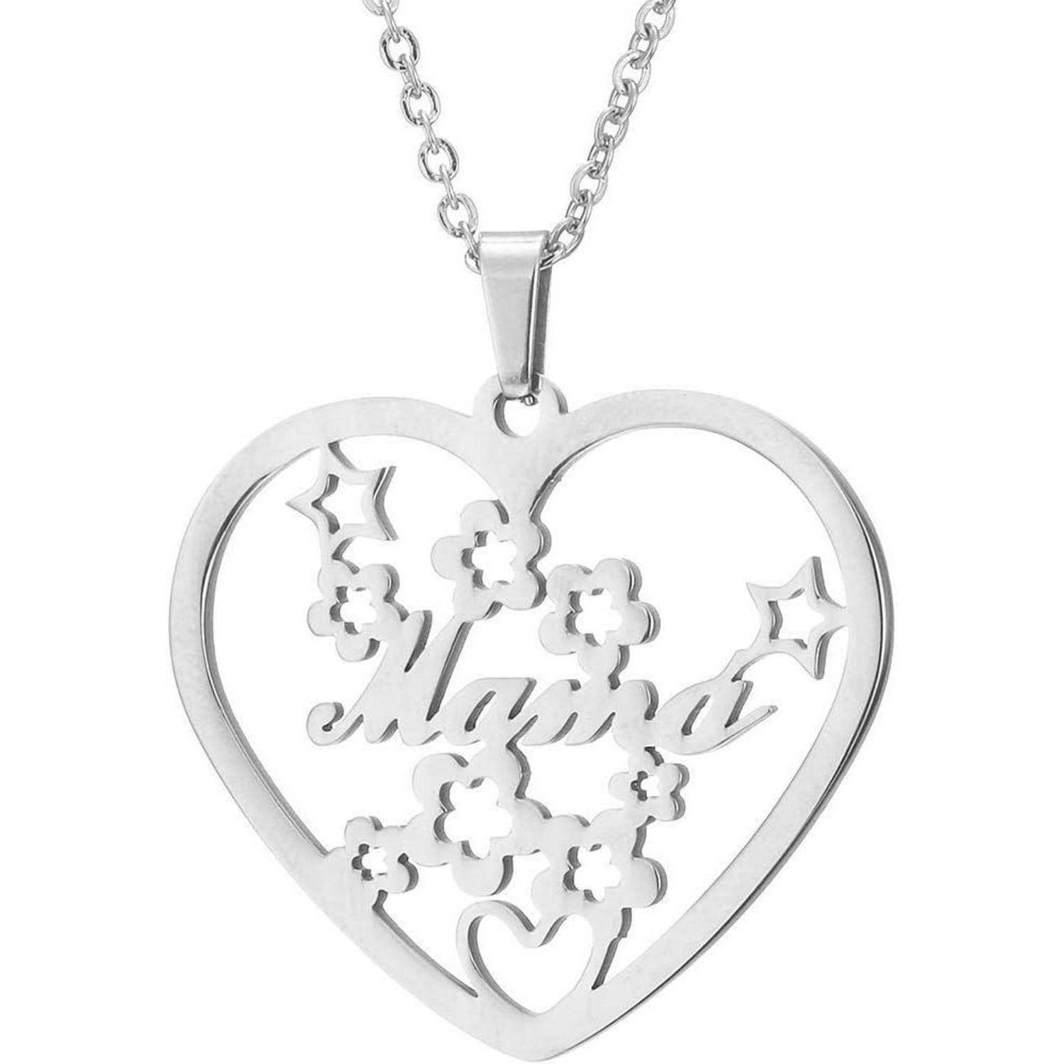 RWQIAN Mutter Plot Geschenk Mama Kette Lebensbaum Anhänger Muttertag Mama Halskette Golden/Silber 45+5cm Nk-1941-silver