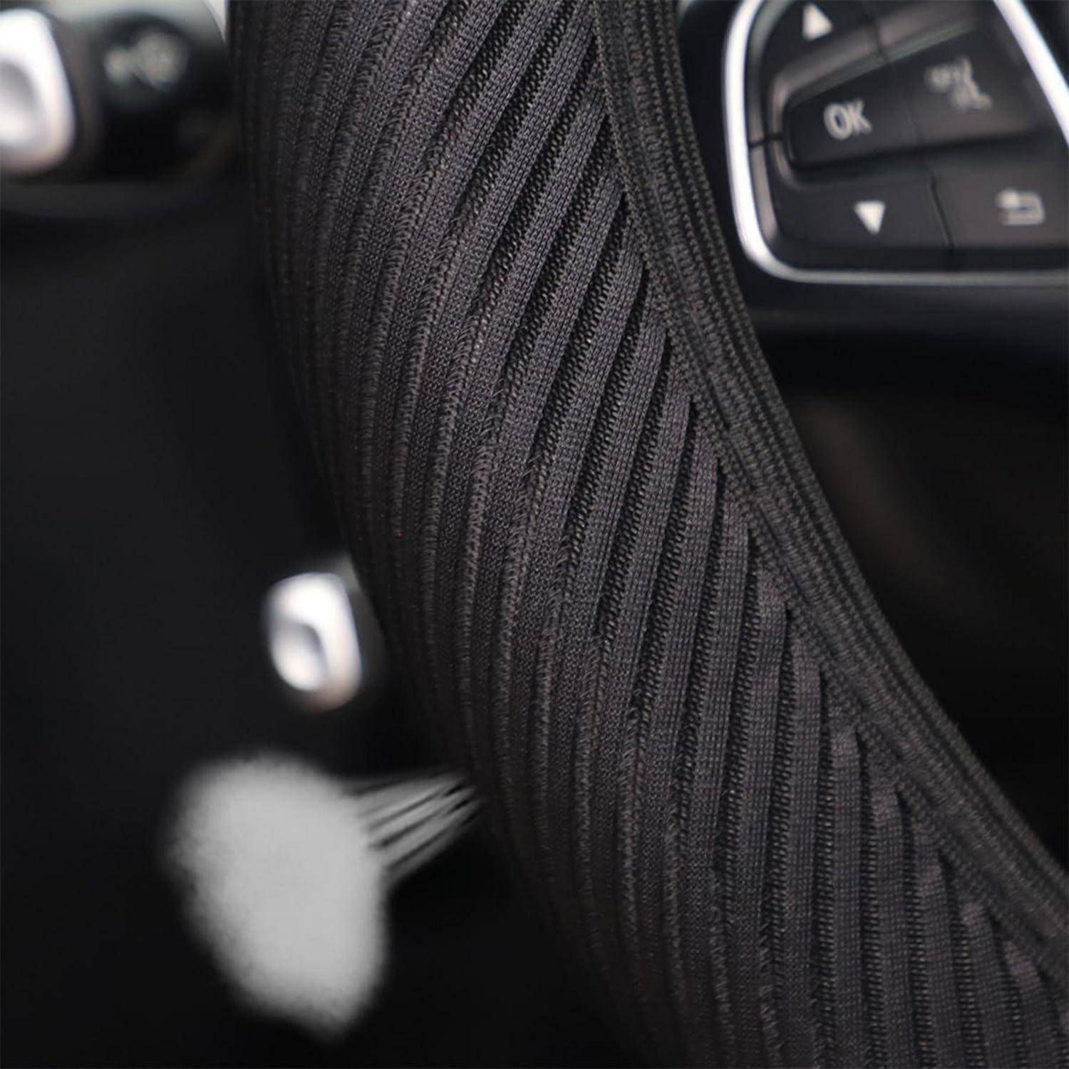JNNJ Lenkradbezug Aus Polyester, Anti-Rutsch Sport Elastic Band Lenkradabdeckung Universal, Atmungsaktiver Gestreifter Lenkradbezug Aus Elastischem