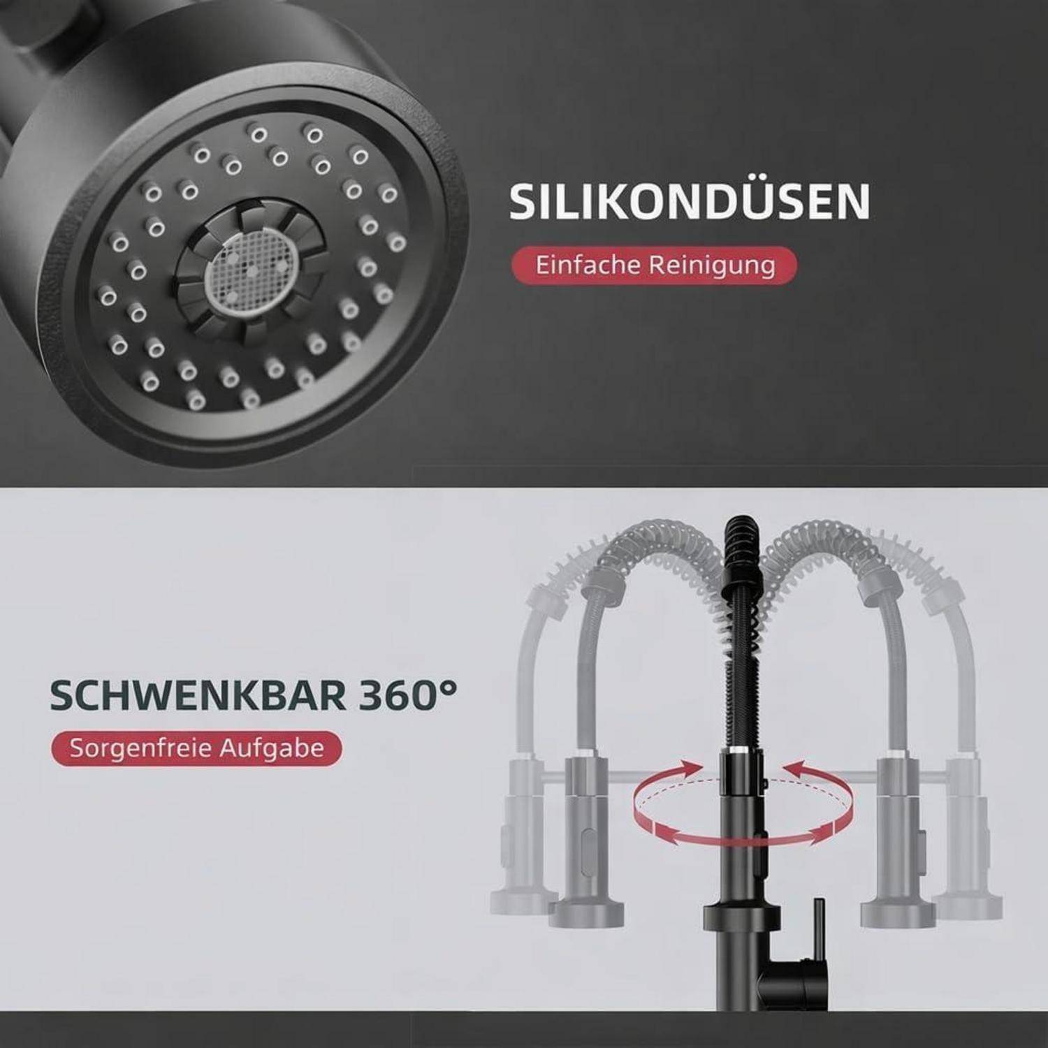 # Werbegrafik mit Silikon-Duschkopf mit 