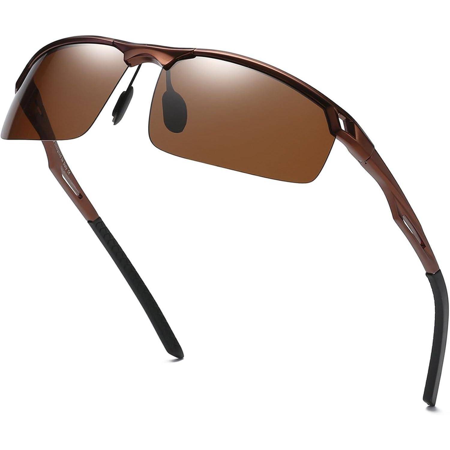 DUCO Sonnenbrille für Herren Retro Polarisierte Sonnenbrille Ultraleichte Sportbrille Al-Mg Metallrahmen Fahrerbrille 8550