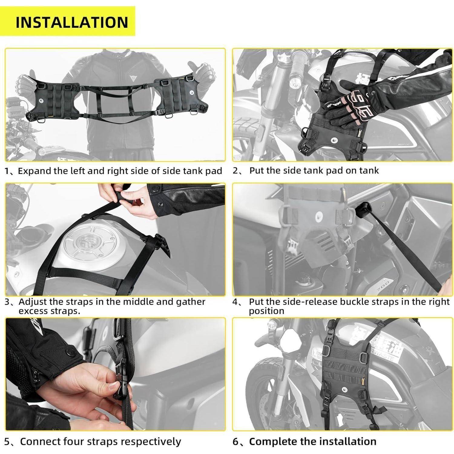 Rhinowalk Motorrad Tank/Sattel Trägersystem Mount Base für Tanktasche/Tankrucksack/Satteltasche/Sitztasche/Walkie Talkie Satteltaschenhalter Motorra