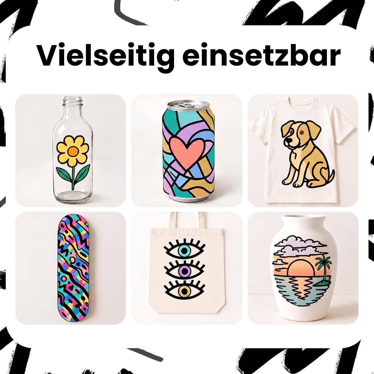 ZENO Jumbo Acrylmarker 3er Set mit Chisel Spitze für Poster | Deckend schnelltrocknend und permanent auf vielen Oberflächen, Schwarz, 3 Stück