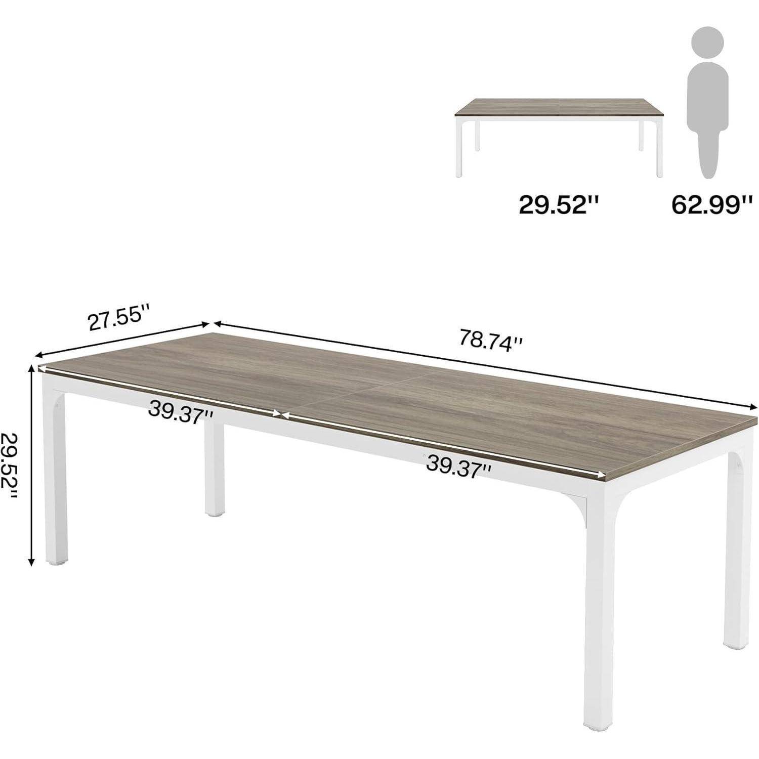 Tribesigns Schreibtisch Computertisch 200 x 70 x 75 cm Doppelter Langer Schreibtisch, PC Tisch Bürotisch Arbeitstisch Esstisch Büro-Möbel Computert