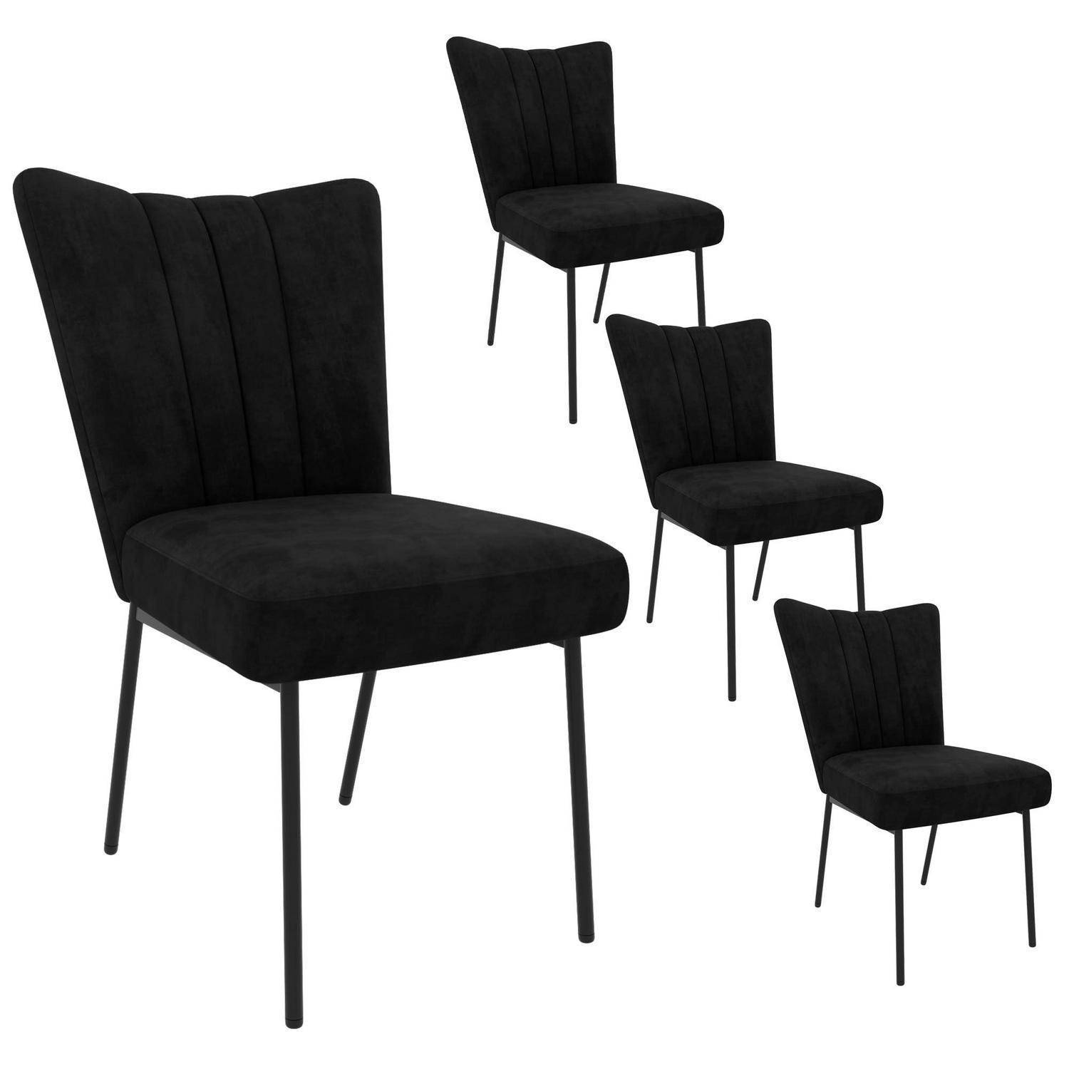 JIEXI Stühle Esszimmer 4er Set, Stühle Esszimmer, Küchenstühle, Hochwertiger Samtstoff, Esszimmerstühle Zur Verwendung An Esstischen, In Restaura
