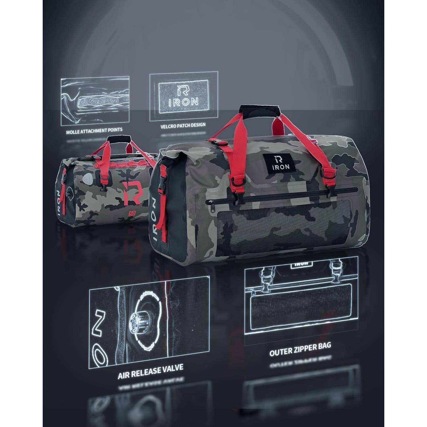 BORLENI Motorrad Hecktasche Gepäckrolle wasserdicht 30L – Premium Motorradtasche mit Rolltop, Reflektoren, MOLLE-System, Reisetasche &amp; Satteltasche