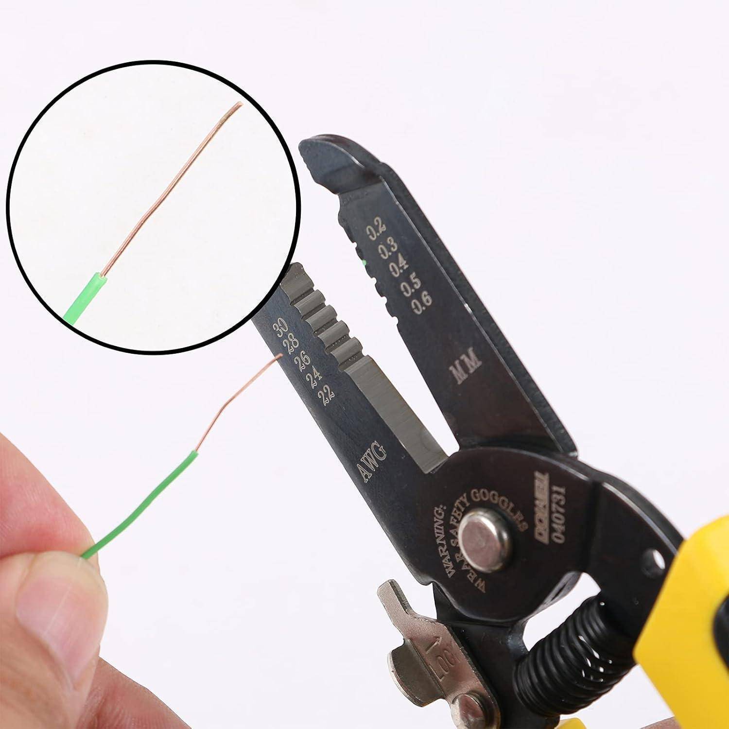 DOWELL Abisolierwerkzeug, 10–22 AWG + 22–30 AWG, Abisolierzange, Multifunktionswerkzeug für Elektriker, 2-teilig 10-22AWG+22–30 AWG