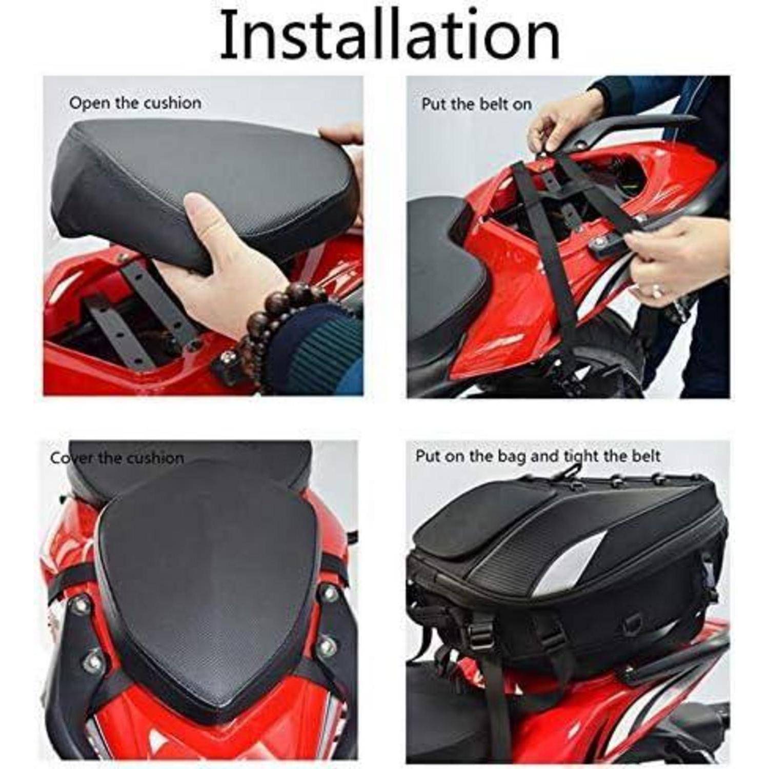 Hecktasche Motorrad,Motorrad-Sitztasche,Rucksack Wasserdicht Gepäck Taschen Helm Tasche Aufbewahrungstaschen