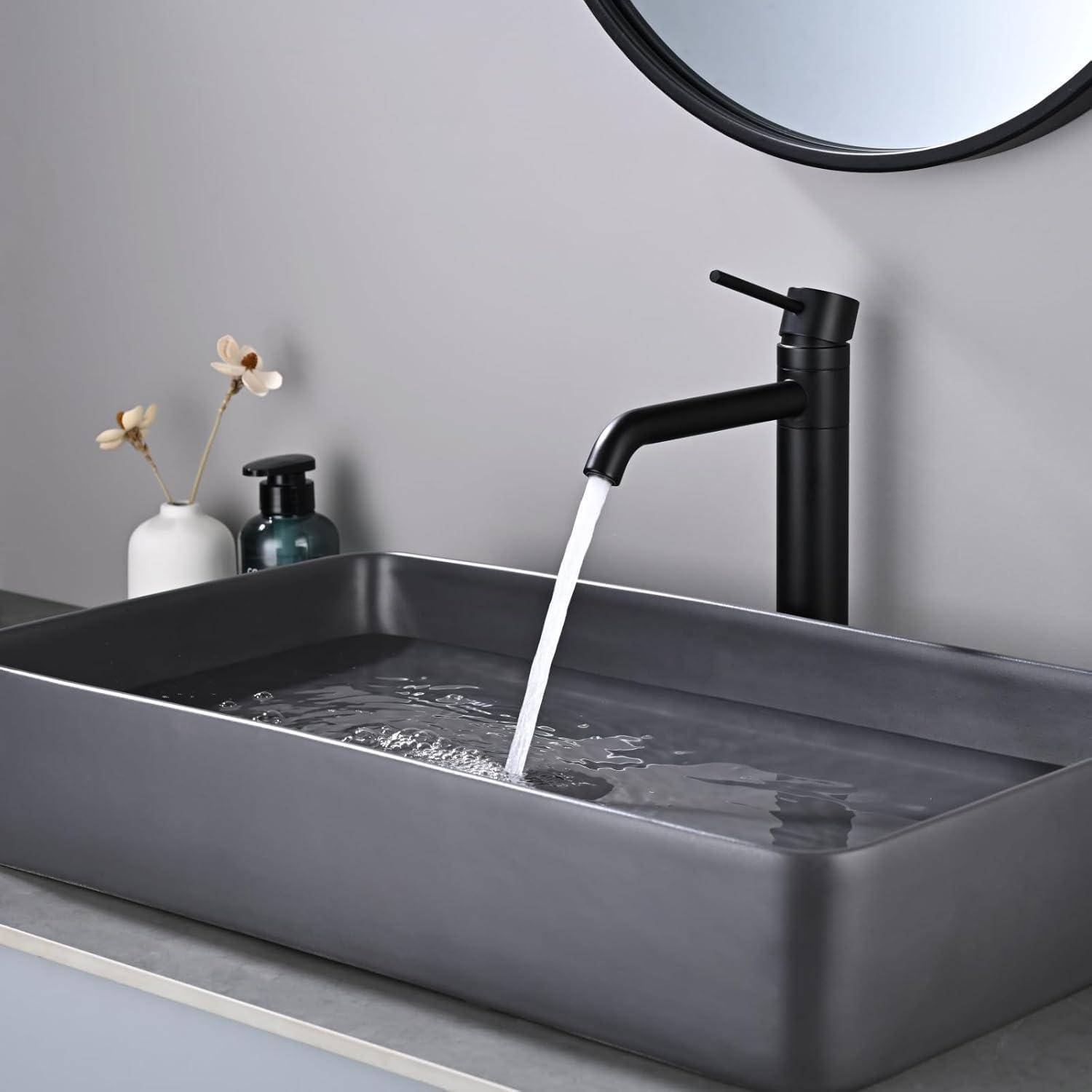 Wasserhahn Bad-Mischbatterie 360°Schwenkbar, Waschtischarmatur mit Geräuscharmem Keramischem Ventilkern, Armatur für Waschbecken Badezimmer Warm Ka