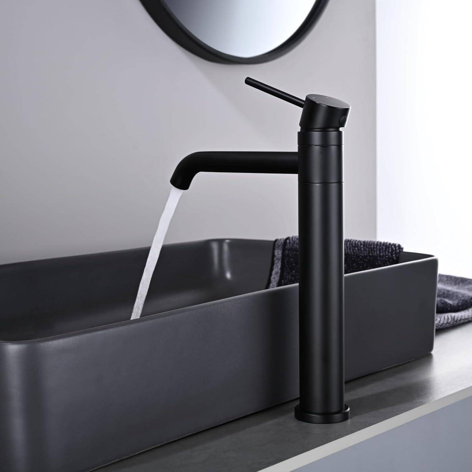 Wasserhahn Bad-Mischbatterie 360°Schwenkbar, Waschtischarmatur mit Geräuscharmem Keramischem Ventilkern, Armatur für Waschbecken Badezimmer Warm Ka