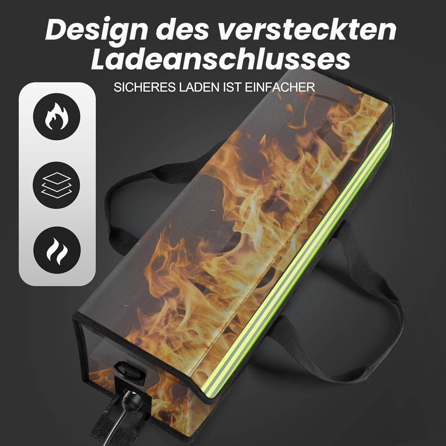 Ebike Akku Tasche - Feuerfest, Wasserdicht, Explosionsgeschützte Lipo Safe Bag, Akku Bag Extra Groß, Akku Sicherheitsbox Für Lagerung, Aufladung (S