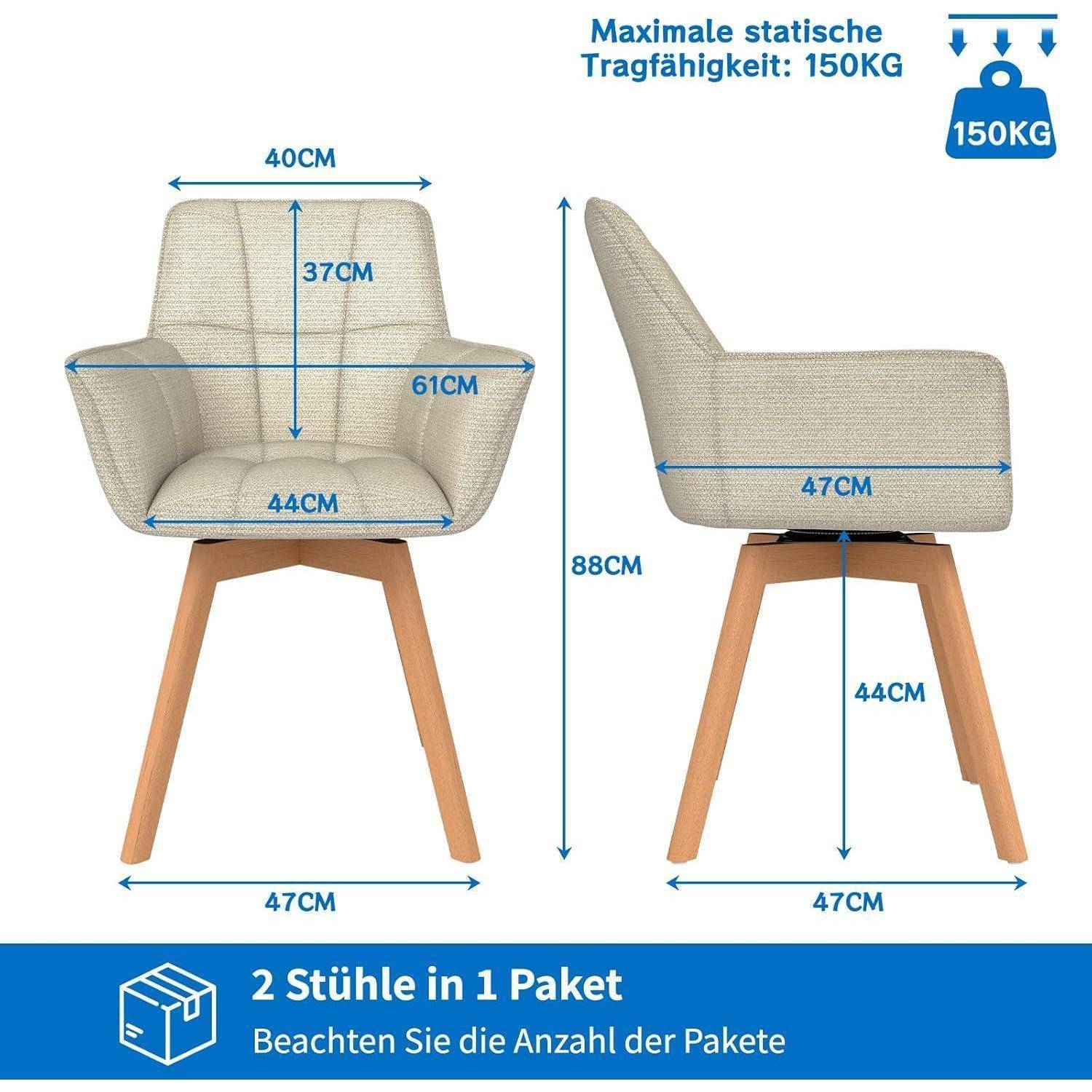 6er Set Drehbare Esszimmerstühle, 360° Drehstuhl mit Armlehnen Holzbeinen, Samtstoff Polsterstuhl für Esszimmer, Wohnzimmer, Küche, Schlafzimmer,