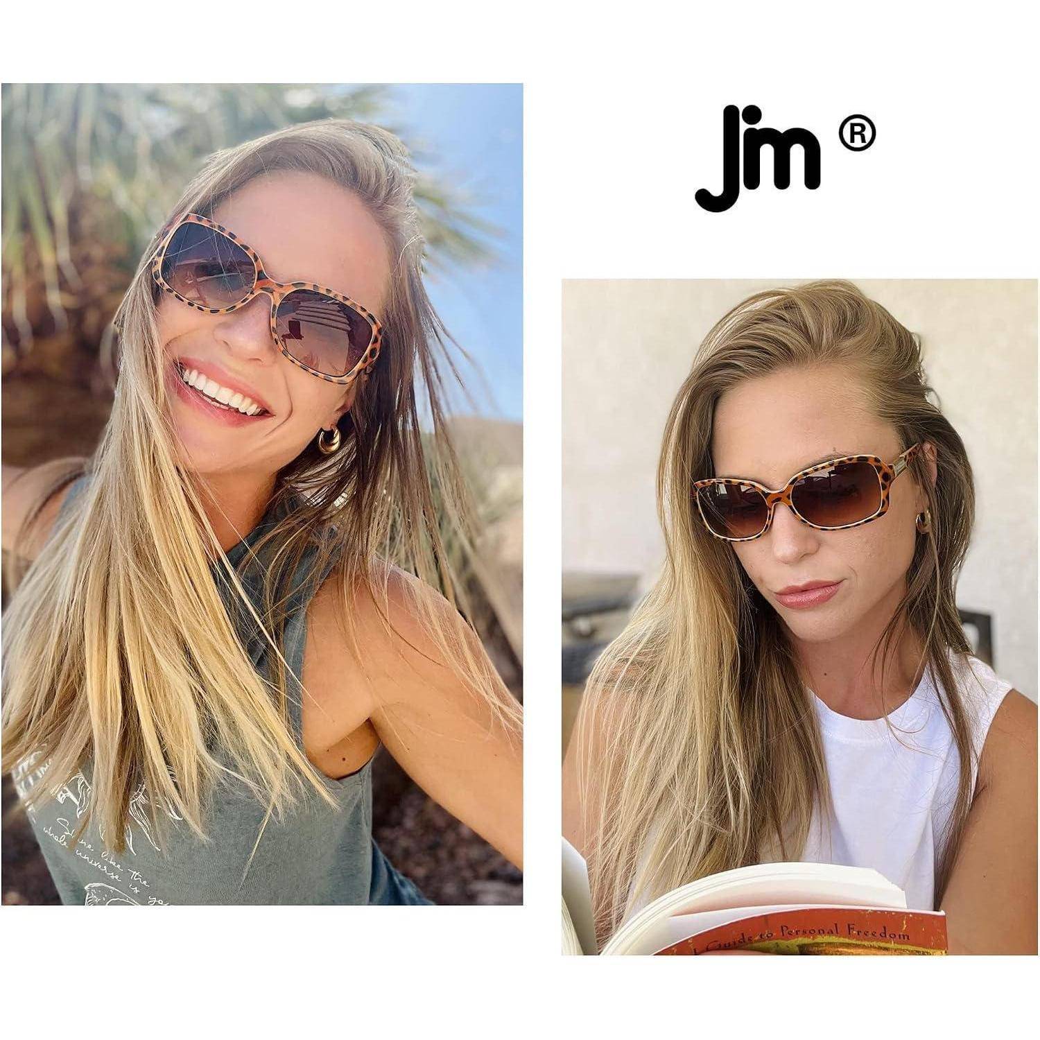 JM Klassische Bifokale Sonnenbrille Lesebrille Quadratischer Stilvoller Farbverlauf Sonnenbrillen-Leser für Frauen Rot 3.75 x