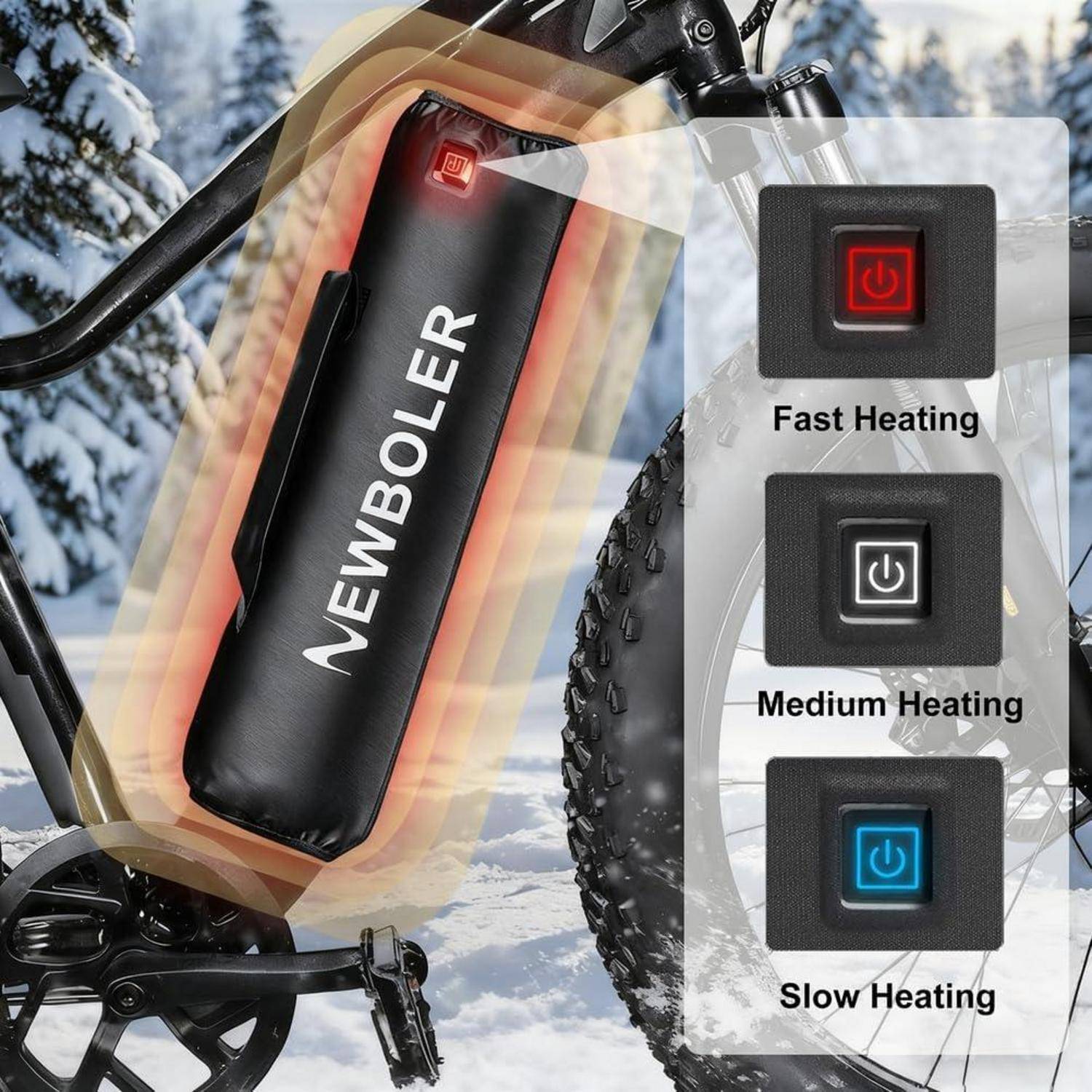 Beheizerte E-Bike Akku-Hülle, wasserdichte Thermo-Schutzhülle für Elektrofahrräder, Verlängert Akkulaufzeit und Reichweite im Winter für Pendler