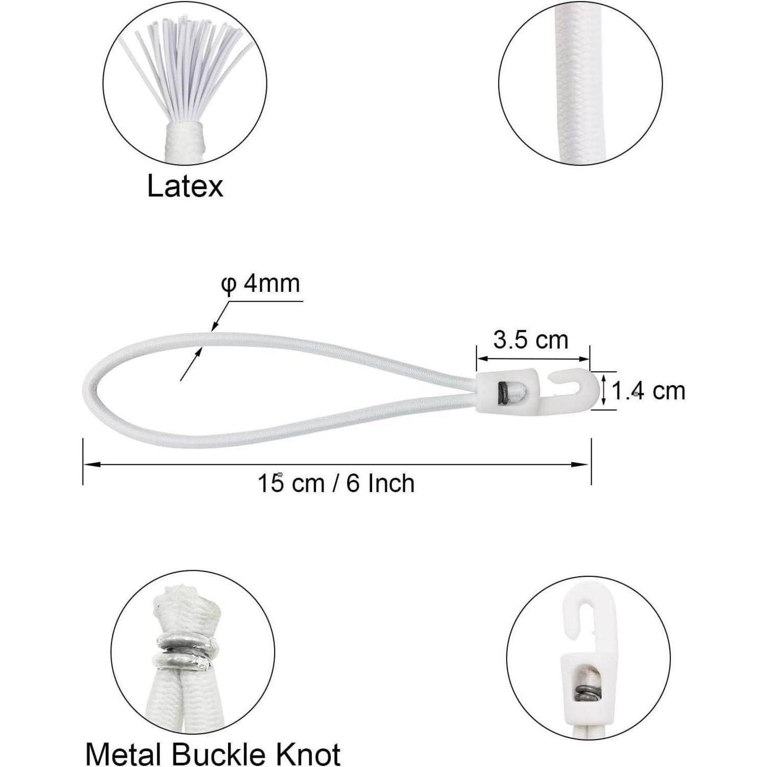 Spanngummi mit Haken 50 Stück - Expander mit Haken 15 cm, Planenspanner Gummispanner mit Haken für Camping Planen (Weiß) 15 cm Weiß 50 Stück