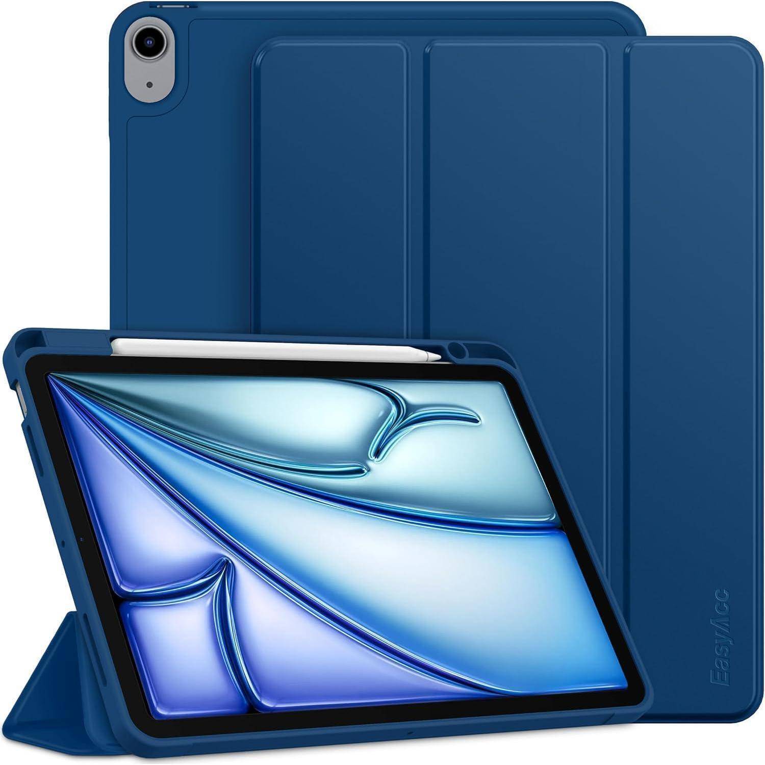 EasyAcc Hülle Kompatibel mit iPad Air M2 11 Zoll/iPad Air 6 2024 / iPad Air 5 2022 / Air 4 Hülle 10,9 Zoll mit Stifthalter, Trifold Ständer Dünne