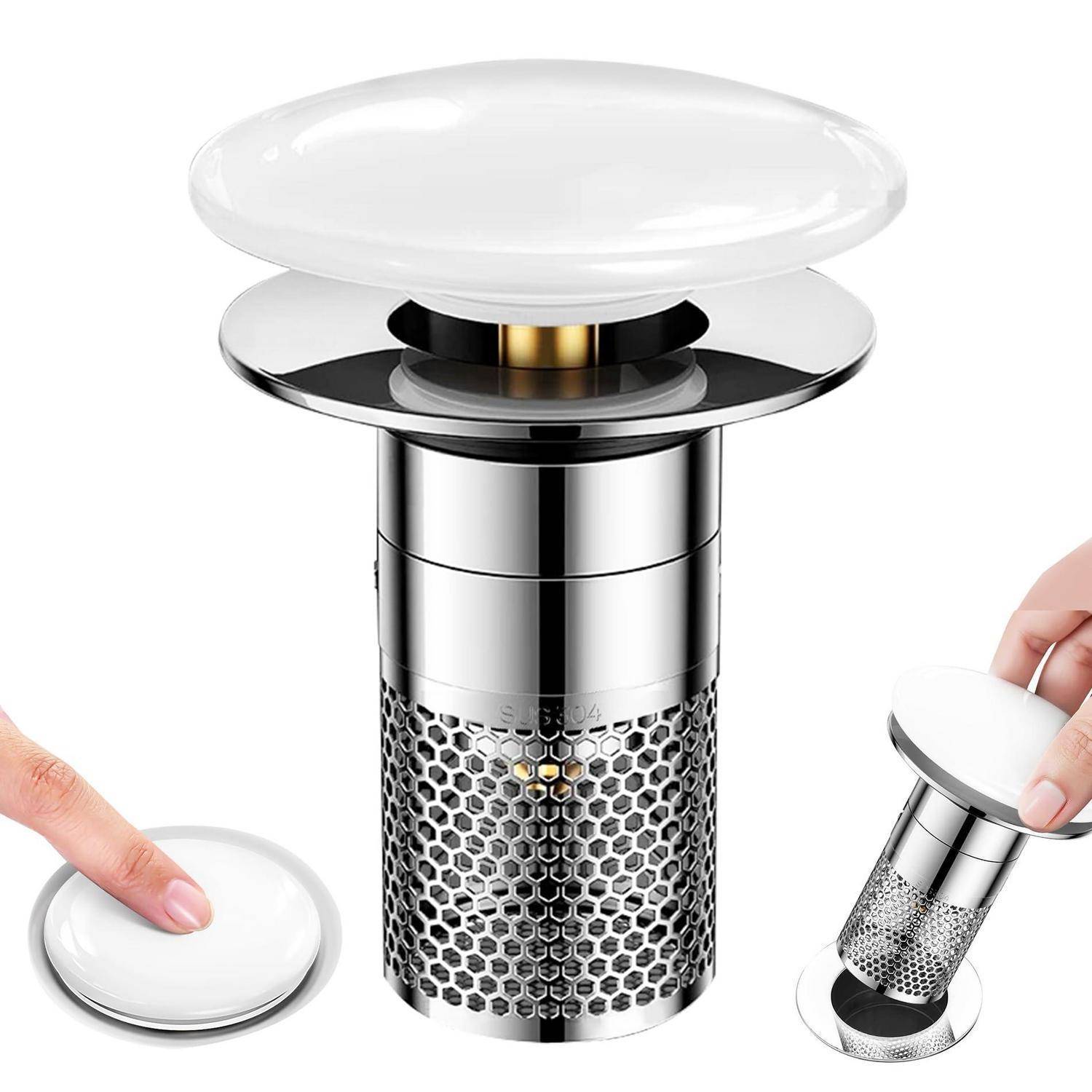 Chrom-Tischleuchte mit zylindrischem Design, weißem Kuppel-Diffusor und Wabenrost im unteren Bereich, mit Tastschalter und Neigungsverstellung dargestellt