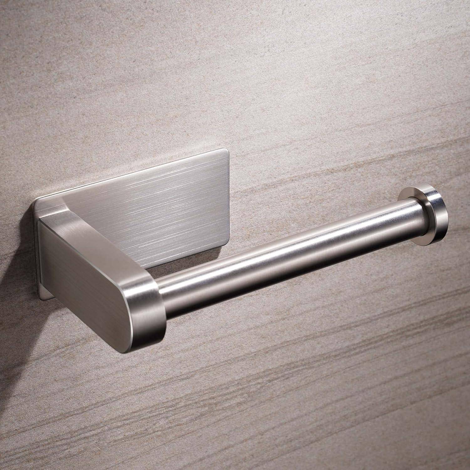 Toilettenpapierhalter ohne Bohren, Klopapierhalter Selbstklebend, Edelstahl Klorollenhalter, Wc Papier Halterung Rollenhalter mit Kleber für
