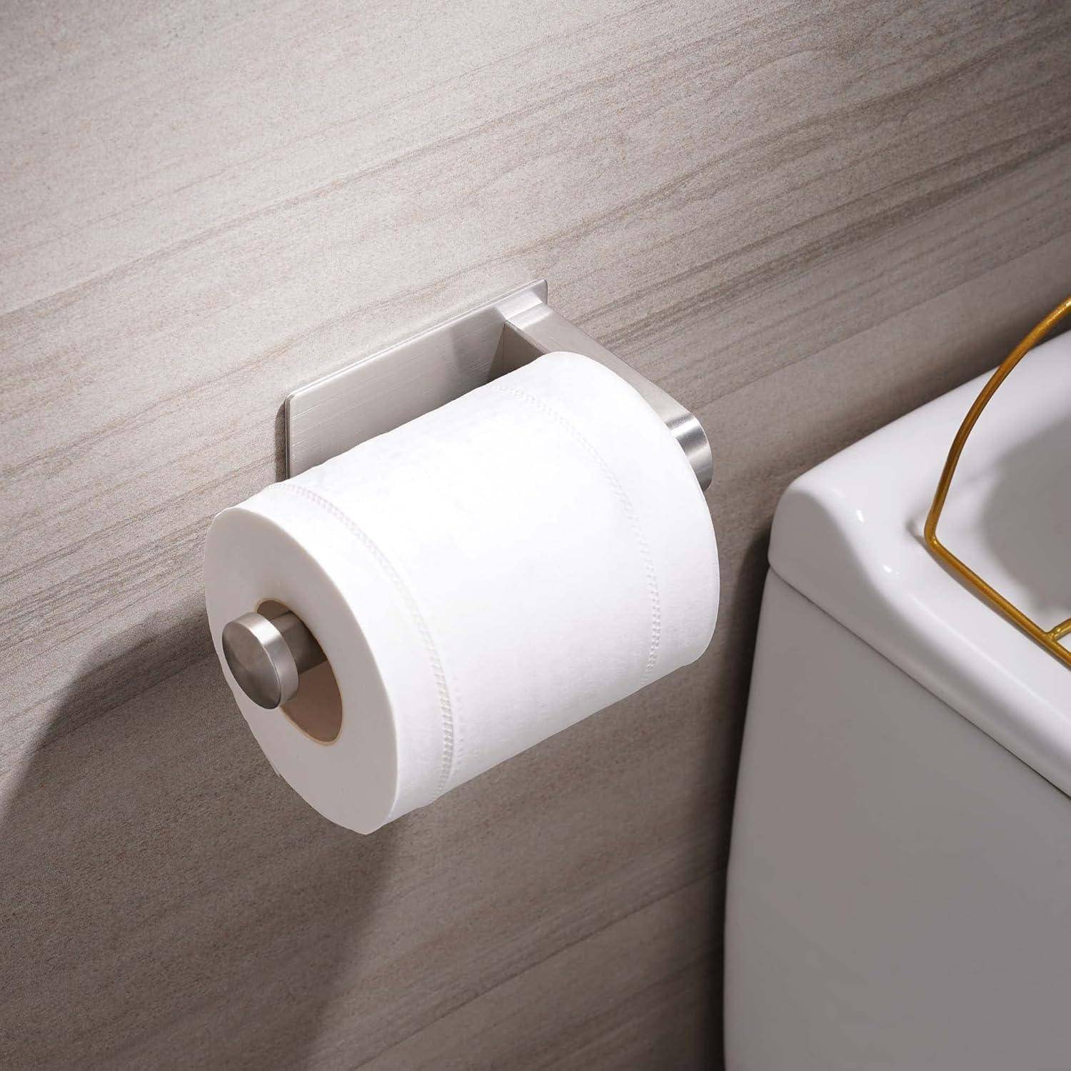 Toilettenpapierhalter ohne Bohren, Klopapierhalter Selbstklebend, Edelstahl Klorollenhalter, Wc Papier Halterung Rollenhalter mit Kleber für