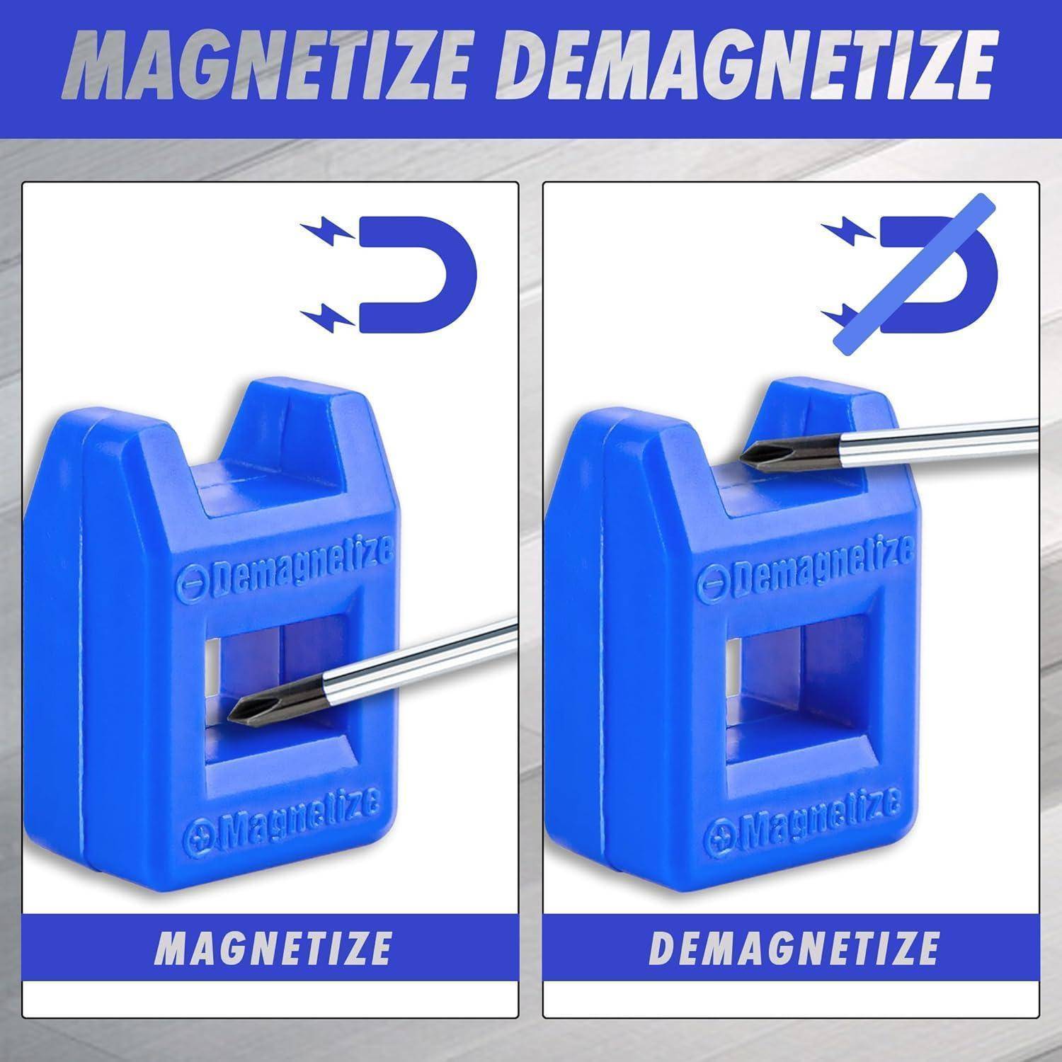 CARTMAN 12-teiliges magnetisches Schraubendreher-Set, 6 Kreuzschlitz- und 6 flache Profi-Handwerkzeuge mit gepolstertem Griff