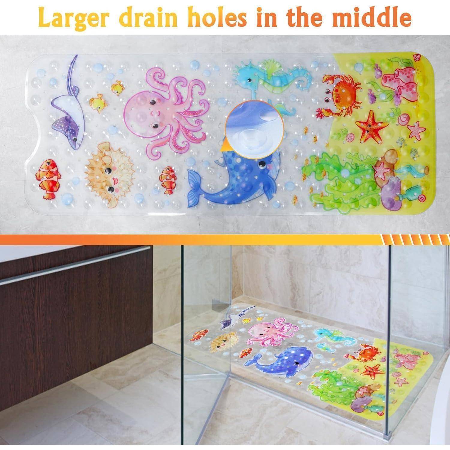 Antirutschmatte Badewanne Baby, 100x40 cm Badewannenmatte rutschfest Kinder, Badematte Kinder Badewanne oder Dusche, 100% BPA frei