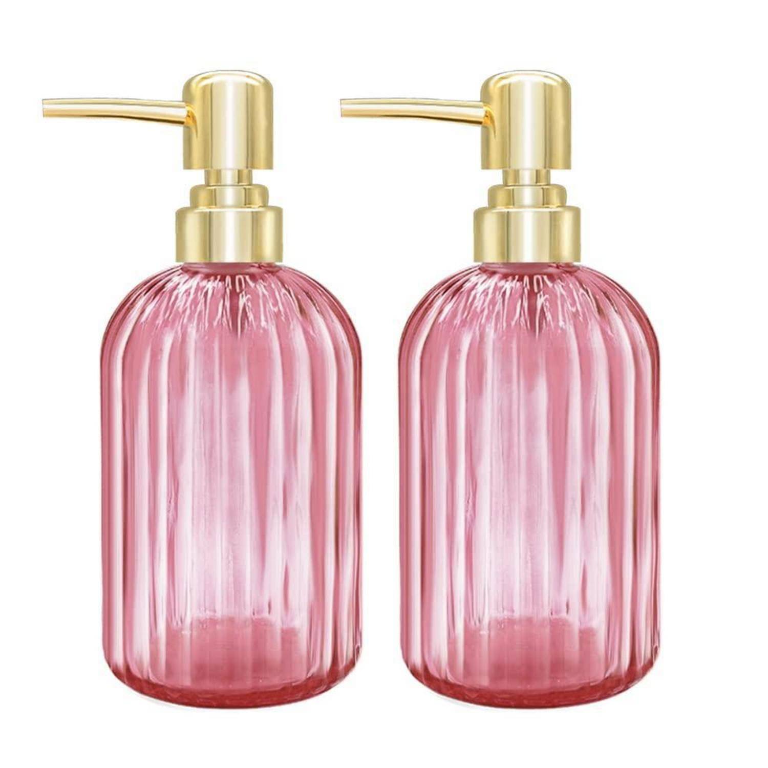 Seifenspender - 2er Pack 14 Oz Küche Glas Seifenspender mit Pumpe, Badezimmer Transparente Seifenspenderflasche für Handseife, Spülmittel Under Lot