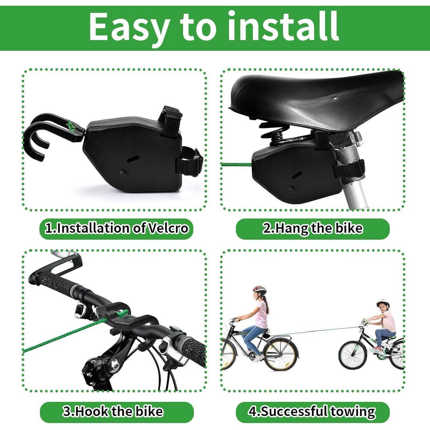 lafo Abschleppseil Fahrrad Kinder, 2.5M Einziehbare Bike Fahrrad Abschleppgurt Zugsystem, Fahrrad zubehör für Kinder MTB Bike, Mountainbike and Radf