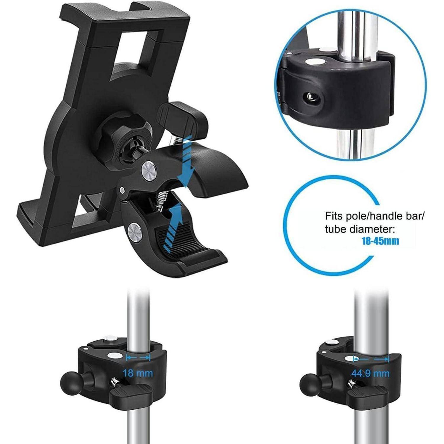 woleyi Tablet Mikrofonständer, Mikrofon Musikstand Lenker Tablethalterung [360°Drehbar &amp; Stabil] für iPad Pro 12.9 Air Mini, iPhone, Galaxy, Lenovo