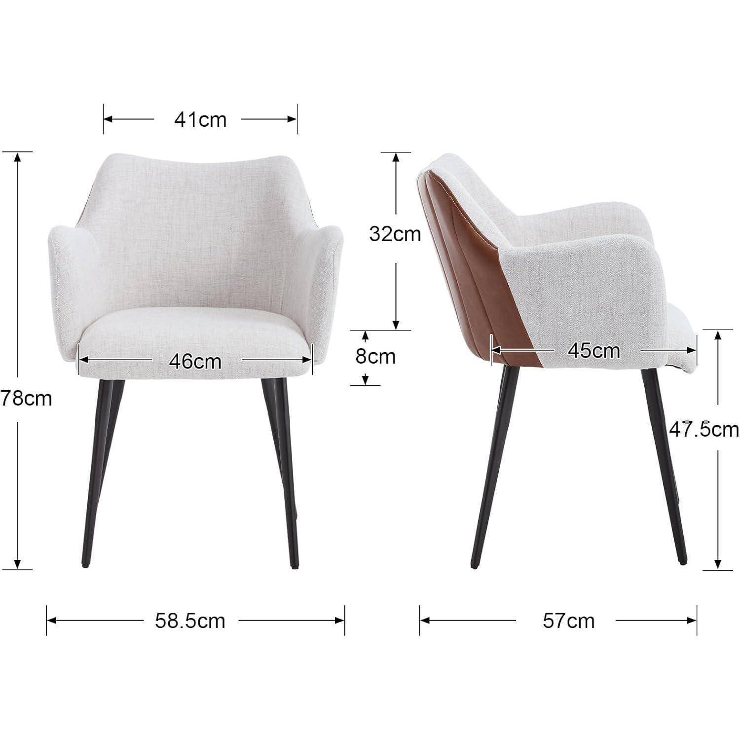 Diagramm zeigt einen grau gepolsterten Sessel mit schwarzen Beinen, beschriftet mit Abmessungen: 58,5 cm breit, 78 cm hoch, 46 cm Sitzbr eite, 45 cm Sitztiefe, 47,5 cm Beinhöhe.