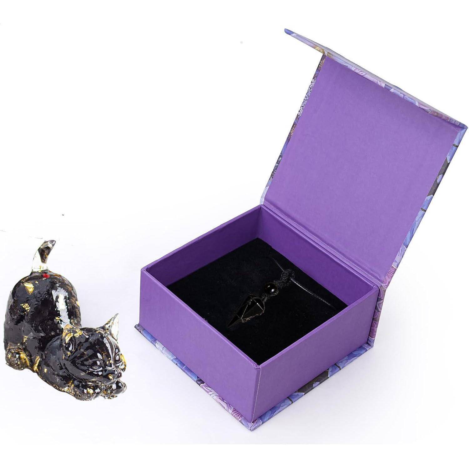 Obsidian Kristall Kristall hängende Verzierung für Auto Rückspiegel Anhänger Katzendeko Figur Führerschein Auto Innenausstattung, Reiki, viel Gl