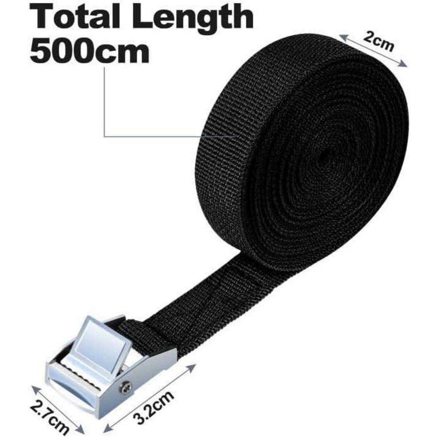 Produktbild eines schwarzen Rollgurts mit der Bezeichnung „Gesamtlänge 500 cm