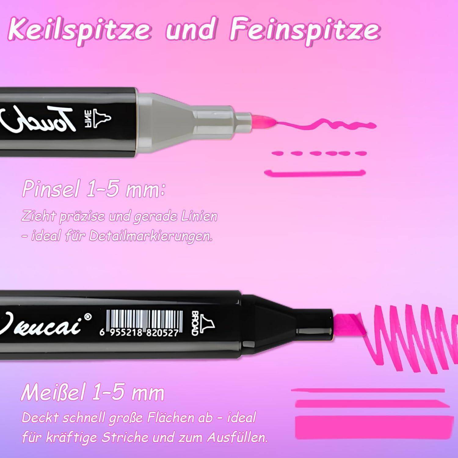 Alkohol Marker, 120 Farben Doppelseitiger Alcohol Marker Stifte Set Doppelpinselspitze, Permanente, alkoholbasierte Farbstifte für Erwachsene, Künst