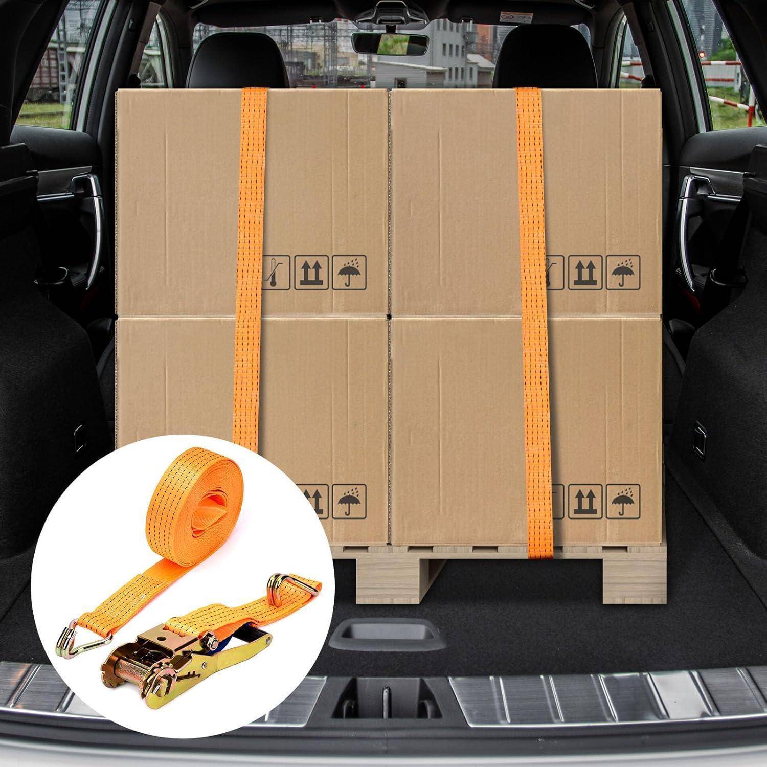 maXpeedingrods 10 Stück 5000kg 6m Spanngurte mit Ratsche Spanngurte mit Haken Ratschengurt Zurrgurte EN 12195-2 50mm 2500daN 5t für die professionel