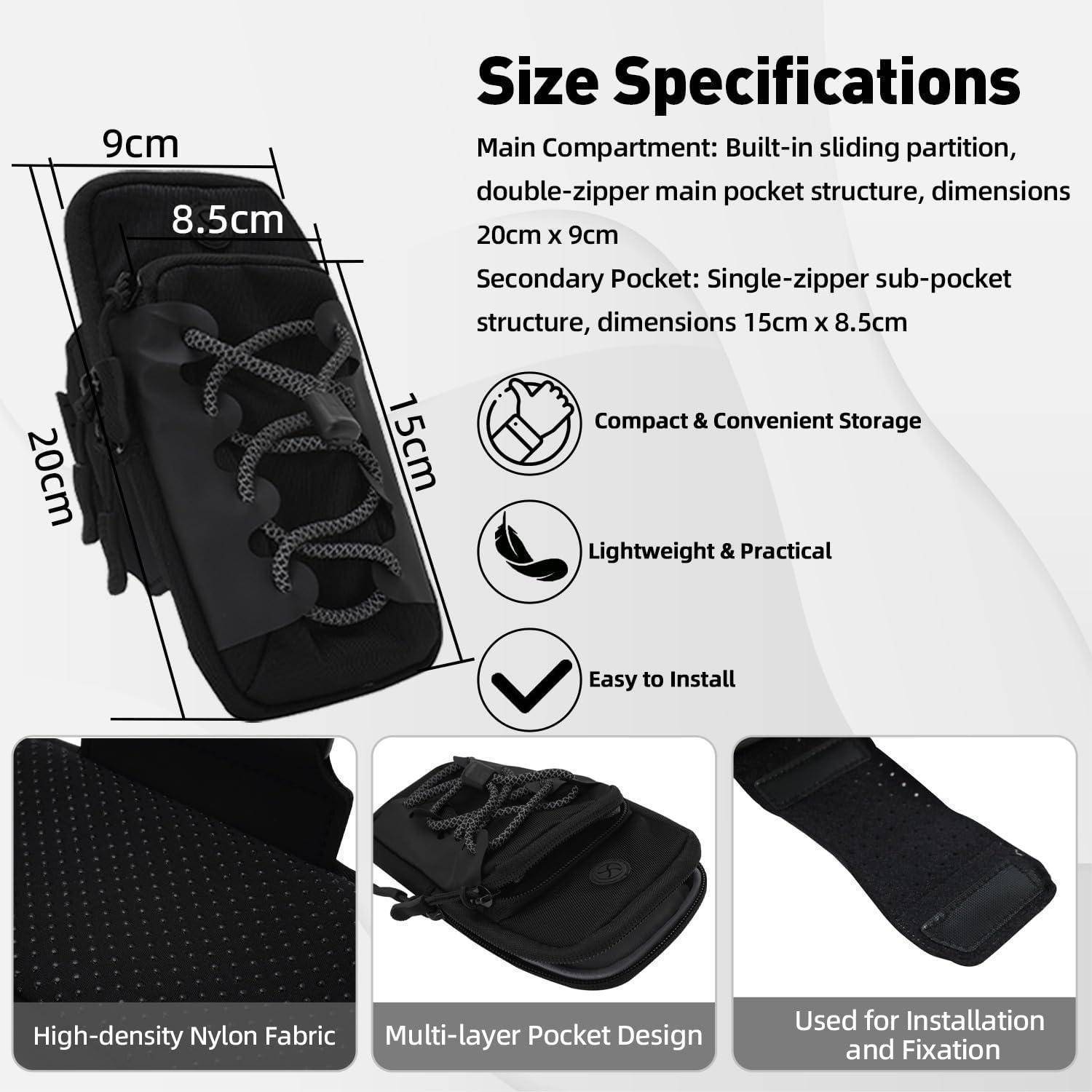 JFG RACING Motorrad Werkzeugtasche,wasserdichte Verschleißfeste Reflektierende Design Handytasche Batterie Rahmentasche für Surron/Talaria Sting/X16