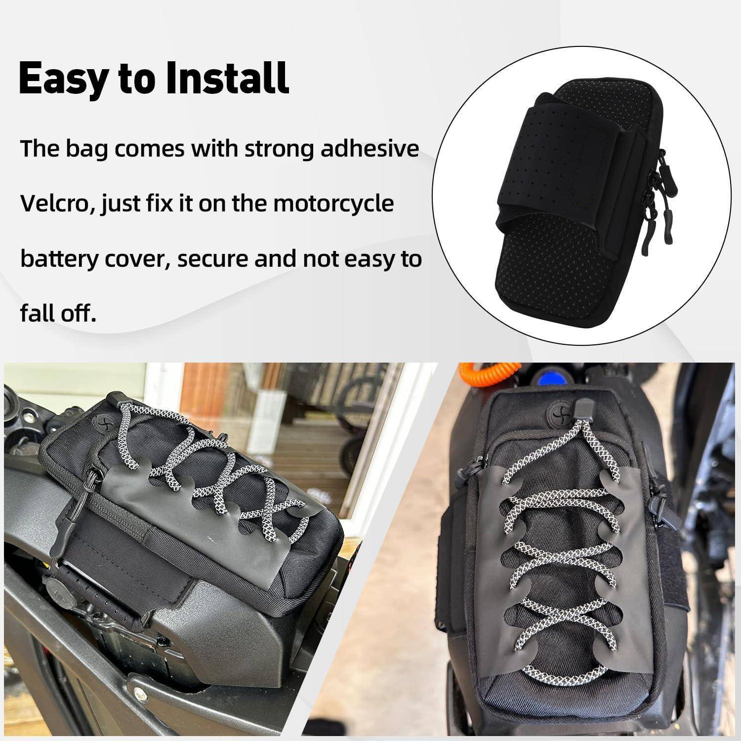 JFG RACING Motorrad Werkzeugtasche,wasserdichte Verschleißfeste Reflektierende Design Handytasche Batterie Rahmentasche für Surron/Talaria Sting/X16
