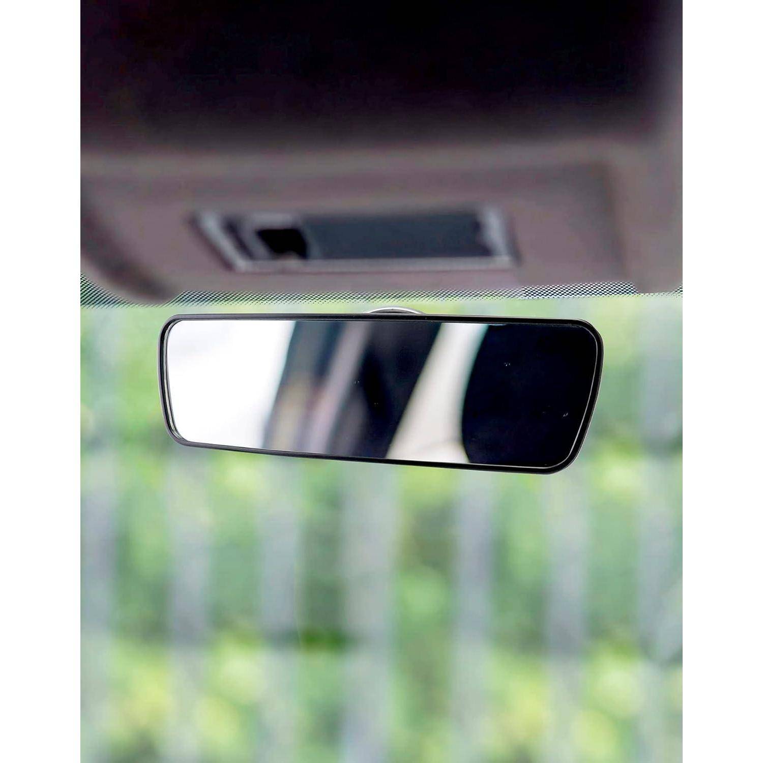 QWORK® 200 x 60 mmAuto Rückspiegel mit Starker Saugnapf, Universal Innenspiegel 360° Drehbarer Fahrlehrer für Auto, SUV, CRV, Vans, Trucks 200x60