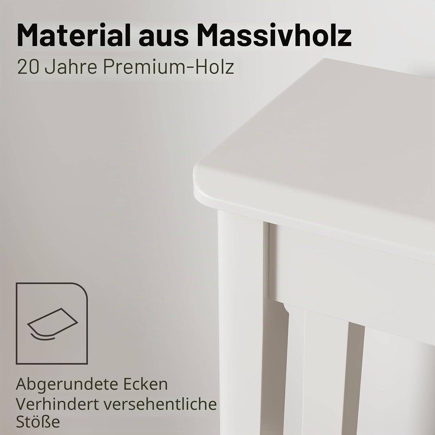 AQIMUELE Konsolentisch Holz mit Schubladen, 24.8 cm schmaler Sofatisch, für Eingang, Flur, Foyer, Wohnzimmer, 24.8 x 100 x 80 cm (Weiß)