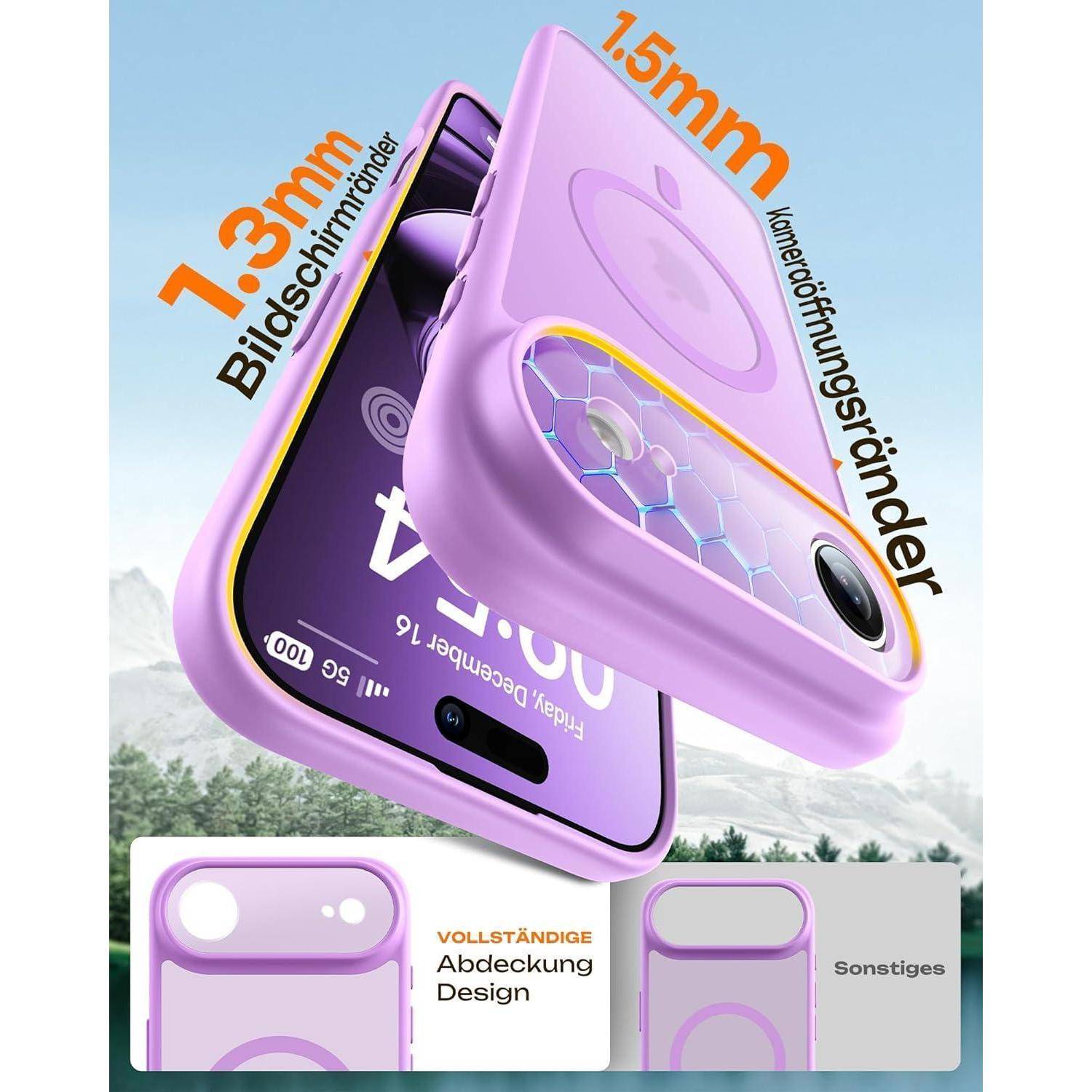 TOCOL für iPhone Air Hülle für MagSafe, Vollständiger Kameraschutz, Eingebauter Magnetring, Stoßfest Kratzfest Transluzente Matt Handyhülle für