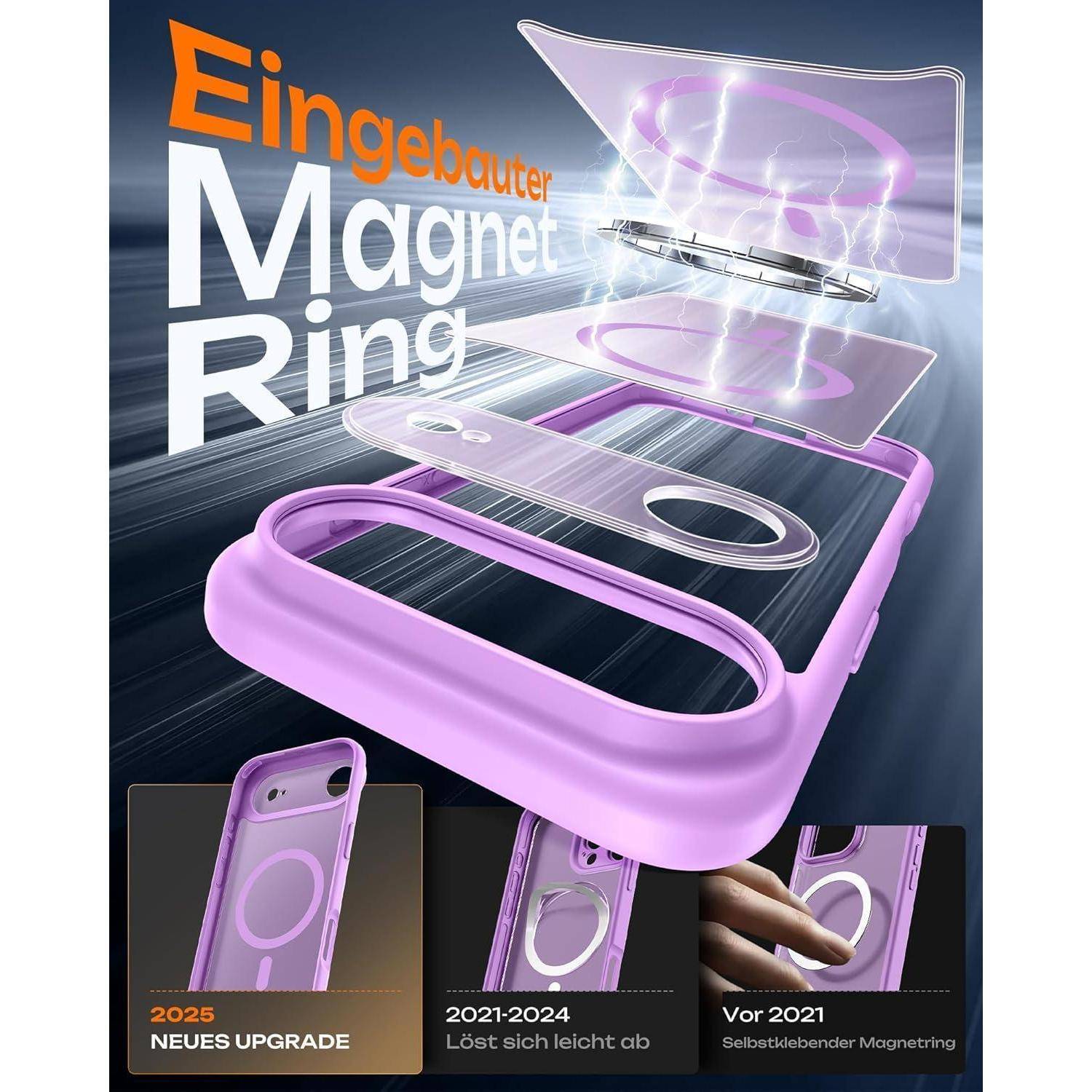 TOCOL für iPhone Air Hülle für MagSafe, Vollständiger Kameraschutz, Eingebauter Magnetring, Stoßfest Kratzfest Transluzente Matt Handyhülle für